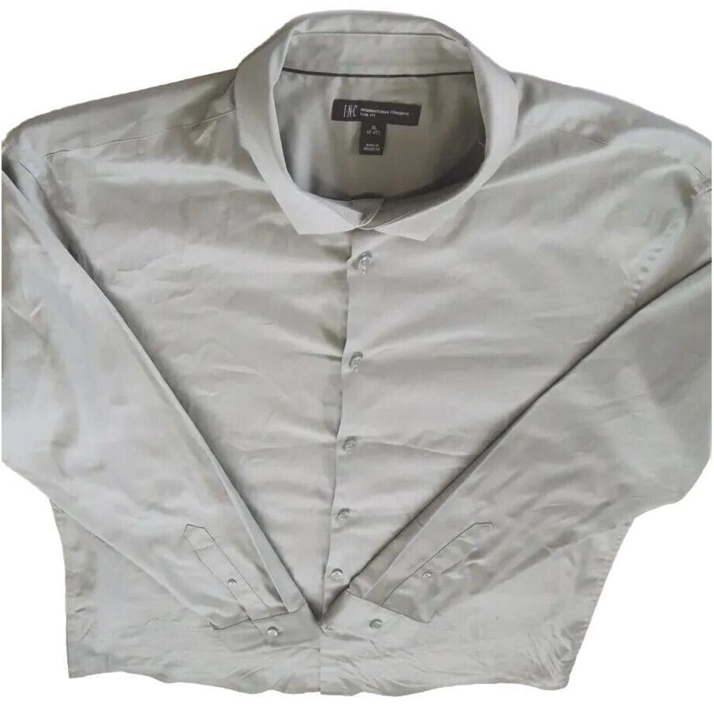 I N C International‎ Concepts Women XL Or 17.5  Long-sleeved Shirt  Gray Blue